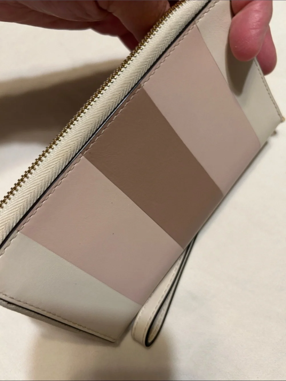 Michael Kors Tricolor Blush & Neutral Leather Wristlet